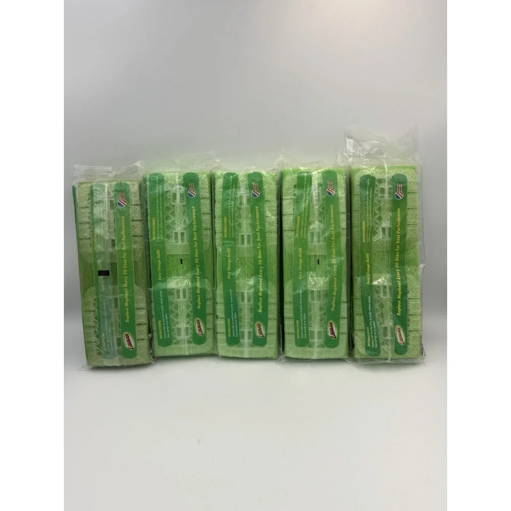 5) Libman Gator Mop Refill Head Tear Resistant Sponges Green Made In USA